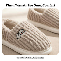 Plush House Shoes, Women's Indoor, Thickened, Warm Full Heel, Non-Slip, Autumn Winter