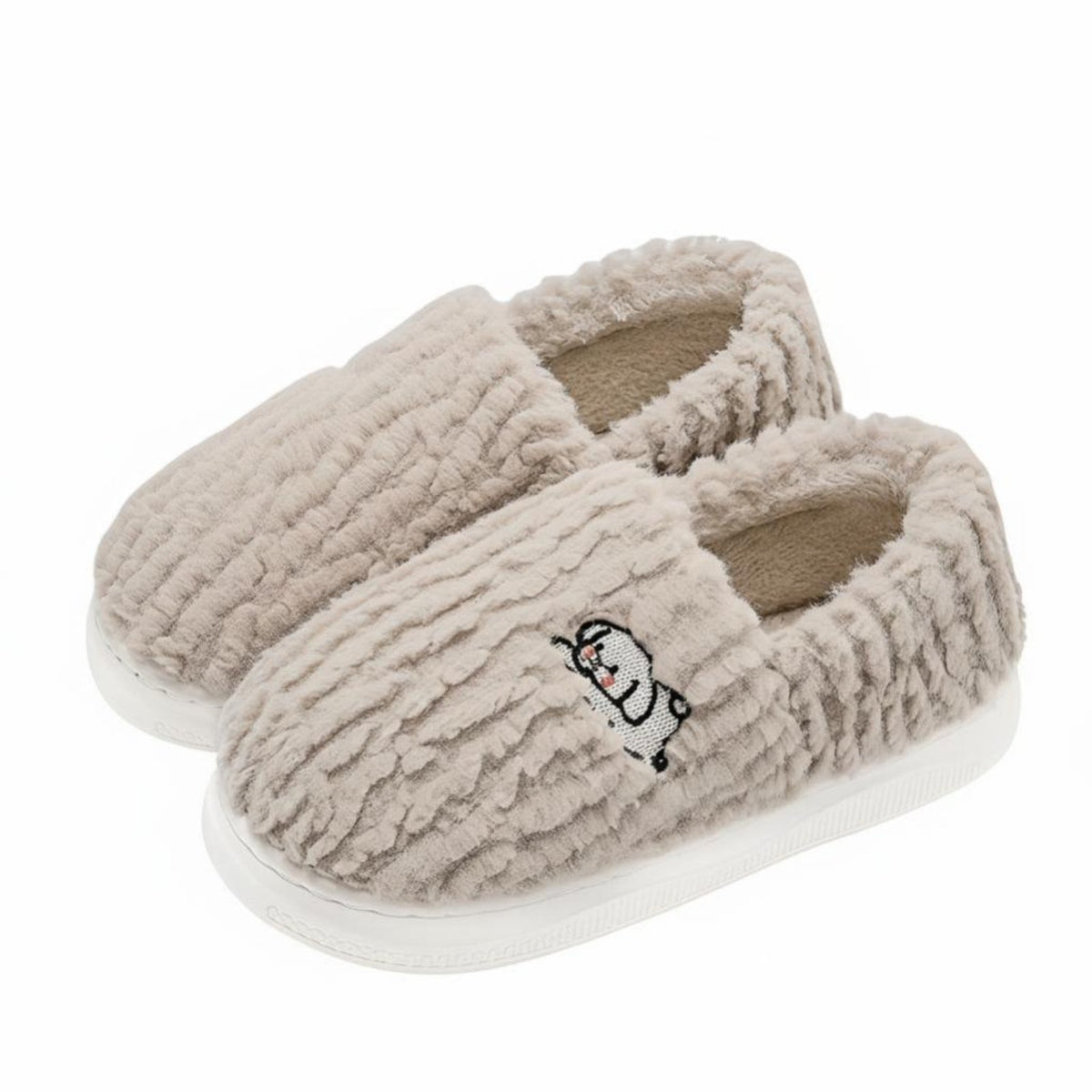 Plush House Shoes, Women's Indoor, Thickened, Warm Full Heel, Non-Slip, Autumn Winter