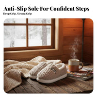 Plush House Shoes, Women's Indoor, Thickened, Warm Full Heel, Non-Slip, Autumn Winter