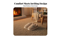 Plush House Shoes, Women's Indoor, Thickened, Warm Full Heel, Non-Slip, Autumn Winter