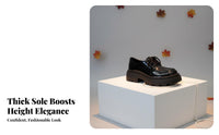 British Style Platform Loafers, Black Leather Women's Shoes, Autumn Winter 2025, Versatile, Casual, Thick Sole