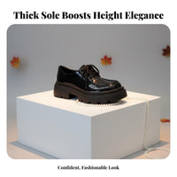British Style Platform Loafers, Black Leather Women's Shoes, Autumn Winter 2025, Versatile, Casual, Thick Sole