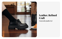 British Style Platform Loafers, Black Leather Women's Shoes, Autumn Winter 2025, Versatile, Casual, Thick Sole