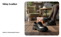 British Style Platform Loafers, Black Leather Women's Shoes, Autumn Winter 2025, Versatile, Casual, Thick Sole