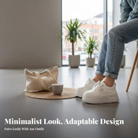Women's Platform Sneakers, Genuine Leather, Korean Style, Thick Sole, Casual Board Shoes, Versatile Student Trend