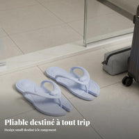 Foldable Travel Flip Flops, Lightweight Non-Slip House Shoes, Bathroom Use