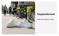 Thick Sole Cream Athletic Shoes for Women, 2025 New Season, Height Increasing, Relaxed Sport Shoes, Lace-Up, Stylish Design