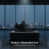 Men's Lightweight Mesh Athletic Shoes, Breathable Running Sneakers, Black Work Leisure