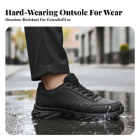 Men's Lightweight Mesh Athletic Shoes, Breathable Running Sneakers, Black Work Leisure