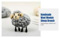 Wool Felt Brooch, Handmade Cartoon Sheep Pin, Cute Accessory for Coat, Sweater, Bag, Random Design