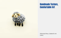 Wool Felt Brooch, Handmade Cartoon Sheep Pin, Cute Accessory for Coat, Sweater, Bag, Random Design