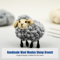 Wool Felt Brooch, Handmade Cartoon Sheep Pin, Cute Accessory for Coat, Sweater, Bag, Random Design