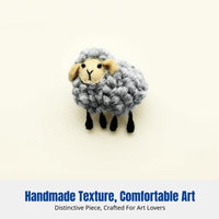 Wool Felt Brooch, Handmade Cartoon Sheep Pin, Cute Accessory for Coat, Sweater, Bag, Random Design