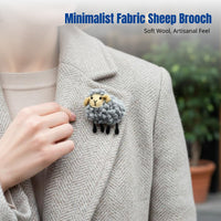 Wool Felt Brooch, Handmade Cartoon Sheep Pin, Cute Accessory for Coat, Sweater, Bag, Random Design