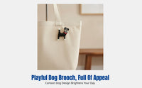 Handmade Wool Brooch, Cute Dog Pin, Cartoon Animal Accessory for Coat, Sweater, Bag