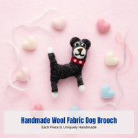 Handmade Wool Brooch, Cute Dog Pin, Cartoon Animal Accessory for Coat, Sweater, Bag