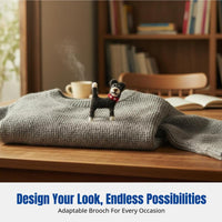 Handmade Wool Brooch, Cute Dog Pin, Cartoon Animal Accessory for Coat, Sweater, Bag
