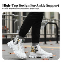 Autumn Winter Men's High Top Sneakers, Height Boost, Korean Style, Casual Shoes