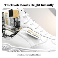 Autumn Winter Men's High Top Sneakers, Height Boost, Korean Style, Casual Shoes