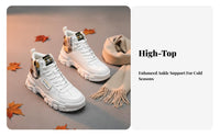 Autumn Winter Men's High Top Sneakers, Height Boost, Korean Style, Casual Shoes