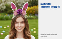 Bunny Ear Headband, Easter Cartoon Hairband, Cute Floral, Kids & Adults