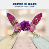 Bunny Ear Headband, Easter Cartoon Hairband, Cute Floral, Kids & Adults