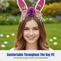 Bunny Ear Headband, Easter Cartoon Hairband, Cute Floral, Kids & Adults