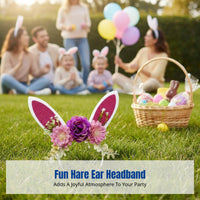 Bunny Ear Headband, Easter Cartoon Hairband, Cute Floral, Kids & Adults