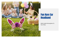 Bunny Ear Headband, Easter Cartoon Hairband, Cute Floral, Kids & Adults