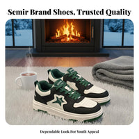 Men's relaxed board Shoes, Winter Fleece Lined Low-Top athletic shoes, Warm Youth athletic look