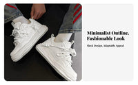 cream shoes, 8cm Height Increase, Unisex Chunky Sole, fashionable Minimalist Board Shoes