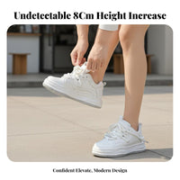 cream shoes, 8cm Height Increase, Unisex Chunky Sole, fashionable Minimalist Board Shoes