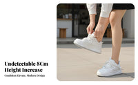 cream shoes, 8cm Height Increase, Unisex Chunky Sole, fashionable Minimalist Board Shoes