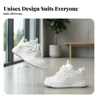 cream shoes, 8cm Height Increase, Unisex Chunky Sole, fashionable Minimalist Board Shoes