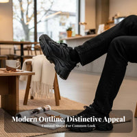 Dad Shoes, Height Boost, Black Fighter Urban Design, Unisex, Autumn Winter, Plush Lined, Lightweight