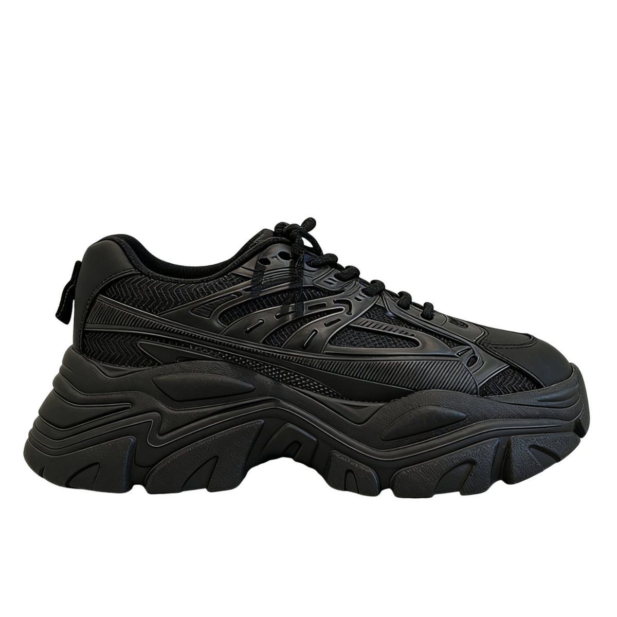 Dad Shoes, Height Boost, Black Fighter Urban Design, Unisex, Autumn Winter, Plush Lined, Lightweight