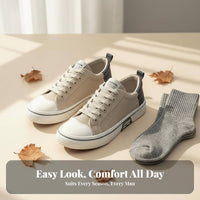Men's Low-Top Canvas Shoes, Fall 2025, Thick Sole, Breathable, Casual, Versatile Work Sneakers