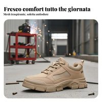 Men's Shoes, Steel Toe, Anti-Smash, Anti-Puncture, Lightweight, Construction