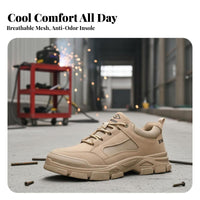 Men's Shoes, Steel Toe, Anti-Smash, Anti-Puncture, Lightweight, Construction