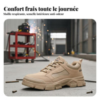 Men's Shoes, Steel Toe, Anti-Smash, Anti-Puncture, Lightweight, Construction