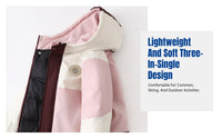 Multi-Functional Kids Down Jacket, Winter Ski Coat, Outdoor Windproof Hooded Puffer, Unisex