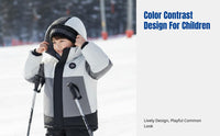 Multi-Functional Kids Down Jacket, Winter Ski Coat, Outdoor Windproof Hooded Puffer, Unisex