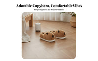 Capybara Plush House Shoes, Closed Back, Unisex, Cute Winter Indoor Slippers