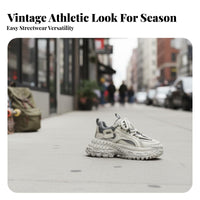 Men's Dad Shoes, Thick Sole Height Boost, Soft Sole, Retro Seasonal Style