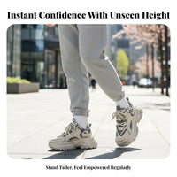 Men's Dad Shoes, Thick Sole Height Boost, Soft Sole, Retro Seasonal Style