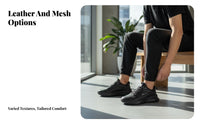 Men's Athletic Shoes, Winter Fleece Lined, Black Leather Upper, Comfortable Running, Soft Sole, 2025 New Design