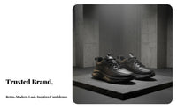 Men's Athletic Shoes, Winter Fleece Lined, Black Leather Upper, Comfortable Running, Soft Sole, 2025 New Design