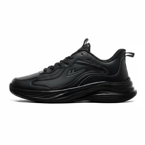 Men's Athletic Shoes, Winter Fleece Lined, Black Leather Upper, Comfortable Running, Soft Sole, 2025 New Design