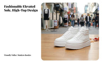Cream Height Increasing Shoes, Elevated Sole, Korean Trend, Discreet Boost, Everyday, Cosplay