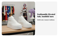 Cream Height Increasing Shoes, Elevated Sole, Korean Trend, Discreet Boost, Everyday, Cosplay